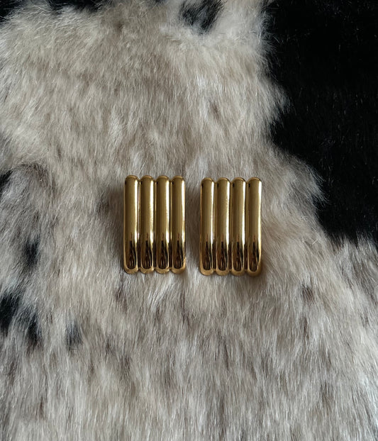 GOLD RIDGED EARRINGS